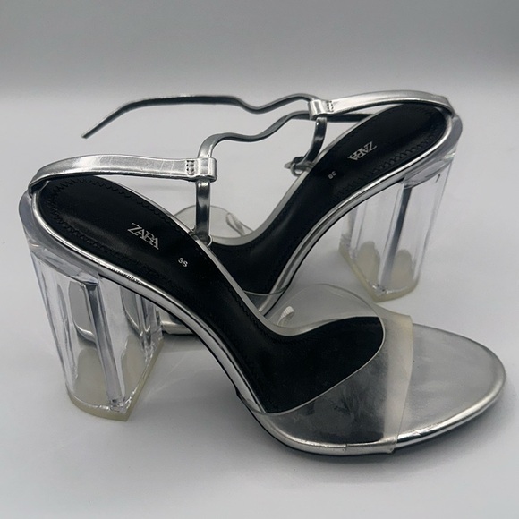 Zara Shoes - Zara Silver Women's Heeled Sandals